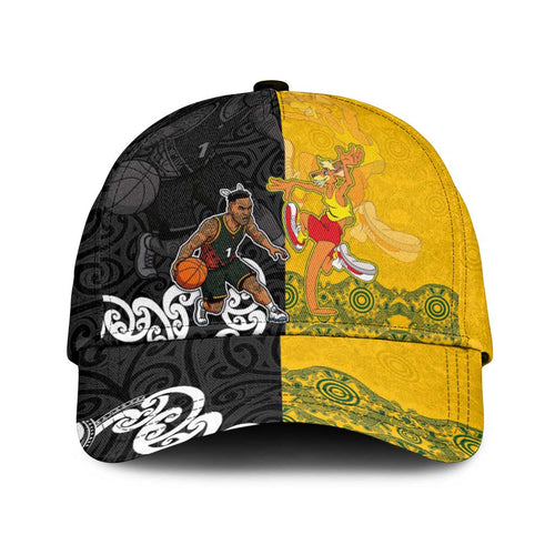 Aotearoa New Zealand And Australia Basketball Classic Cap Maori Tribal Tattoo And Aboriginal Dot Art Heritage
