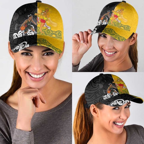 Aotearoa New Zealand And Australia Basketball Classic Cap Maori Tribal Tattoo And Aboriginal Dot Art Heritage