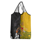 Aotearoa New Zealand And Australia Basketball Custom Grocery Bag Maori Tribal Tattoo And Aboriginal Dot Art Heritage