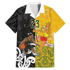 Aotearoa New Zealand And Australia Basketball Custom Hawaiian Shirt Maori Tribal Tattoo And Aboriginal Dot Art Heritage