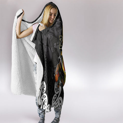Aotearoa New Zealand And Australia Basketball Custom Hooded Blanket Maori Tribal Tattoo And Aboriginal Dot Art Heritage