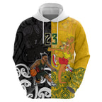 Aotearoa New Zealand And Australia Basketball Custom Hoodie Maori Tribal Tattoo And Aboriginal Dot Art Heritage