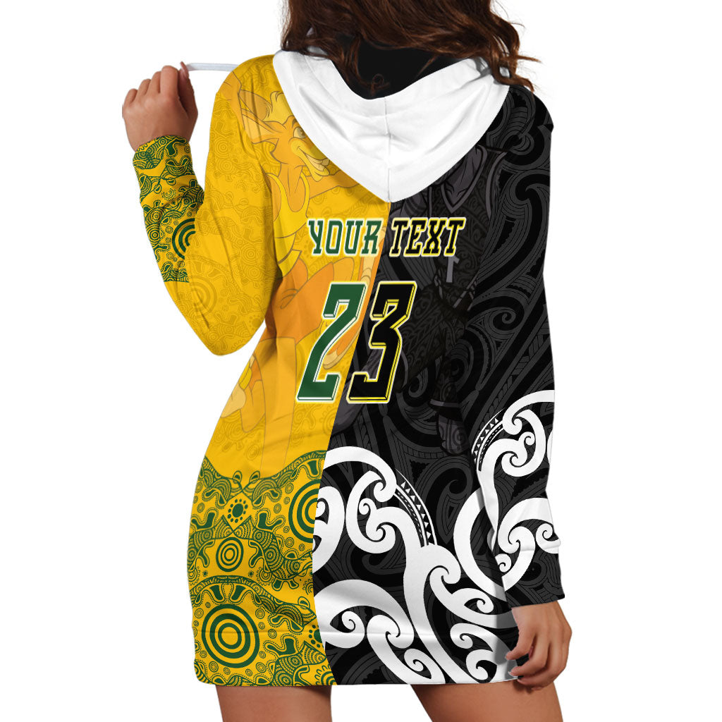 Aotearoa New Zealand And Australia Basketball Custom Hoodie Dress Maori Tribal Tattoo And Aboriginal Dot Art Heritage
