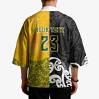 Aotearoa New Zealand And Australia Basketball Custom Kimono Maori Tribal Tattoo And Aboriginal Dot Art Heritage
