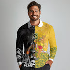 Aotearoa New Zealand And Australia Basketball Custom Long Sleeve Polo Shirt Maori Tribal Tattoo And Aboriginal Dot Art Heritage