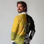 Aotearoa New Zealand And Australia Basketball Custom Long Sleeve Polo Shirt Maori Tribal Tattoo And Aboriginal Dot Art Heritage