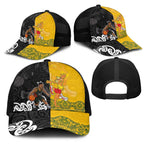 Aotearoa New Zealand And Australia Basketball Mesh Trucker Cap Maori Tribal Tattoo And Aboriginal Dot Art Heritage