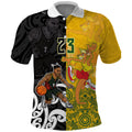Aotearoa New Zealand And Australia Basketball Custom Polo Shirt Maori Tribal Tattoo And Aboriginal Dot Art Heritage