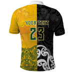 Aotearoa New Zealand And Australia Basketball Custom Polo Shirt Maori Tribal Tattoo And Aboriginal Dot Art Heritage