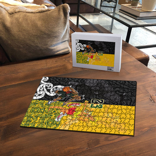 Aotearoa New Zealand And Australia Basketball Custom Puzzle Maori Tribal Tattoo And Aboriginal Dot Art Heritage