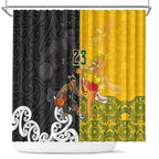 Aotearoa New Zealand And Australia Basketball Custom Shower Curtain Maori Tribal Tattoo And Aboriginal Dot Art Heritage