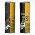 Aotearoa New Zealand And Australia Basketball Custom Skinny Tumbler Maori Tribal Tattoo And Aboriginal Dot Art Heritage