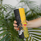 Aotearoa New Zealand And Australia Basketball Custom Skinny Tumbler Maori Tribal Tattoo And Aboriginal Dot Art Heritage