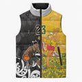 Aotearoa New Zealand And Australia Basketball Custom Sleeveless Puffer Jacket Maori Tribal Tattoo And Aboriginal Dot Art Heritage