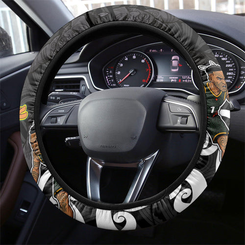 Aotearoa New Zealand And Australia Basketball Steering Wheel Cover Maori Tribal Tattoo And Aboriginal Dot Art Heritage