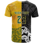 Aotearoa New Zealand And Australia Basketball Custom T Shirt Maori Tribal Tattoo And Aboriginal Dot Art Heritage