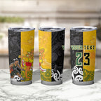 Aotearoa New Zealand And Australia Basketball Custom Tumbler Cup Maori Tribal Tattoo And Aboriginal Dot Art Heritage
