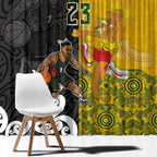 Aotearoa New Zealand And Australia Basketball Custom Window Curtain Maori Tribal Tattoo And Aboriginal Dot Art Heritage