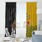 Aotearoa New Zealand And Australia Basketball Custom Window Curtain Maori Tribal Tattoo And Aboriginal Dot Art Heritage