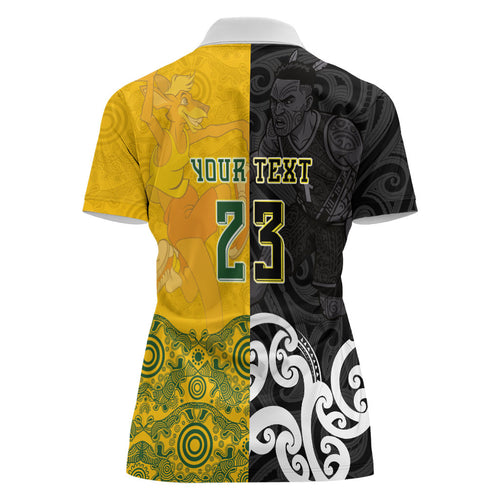 Aotearoa New Zealand And Australia Basketball Custom Women Polo Shirt Maori Tribal Tattoo And Aboriginal Dot Art Heritage