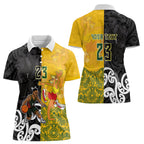 Aotearoa New Zealand And Australia Basketball Custom Women Polo Shirt Maori Tribal Tattoo And Aboriginal Dot Art Heritage