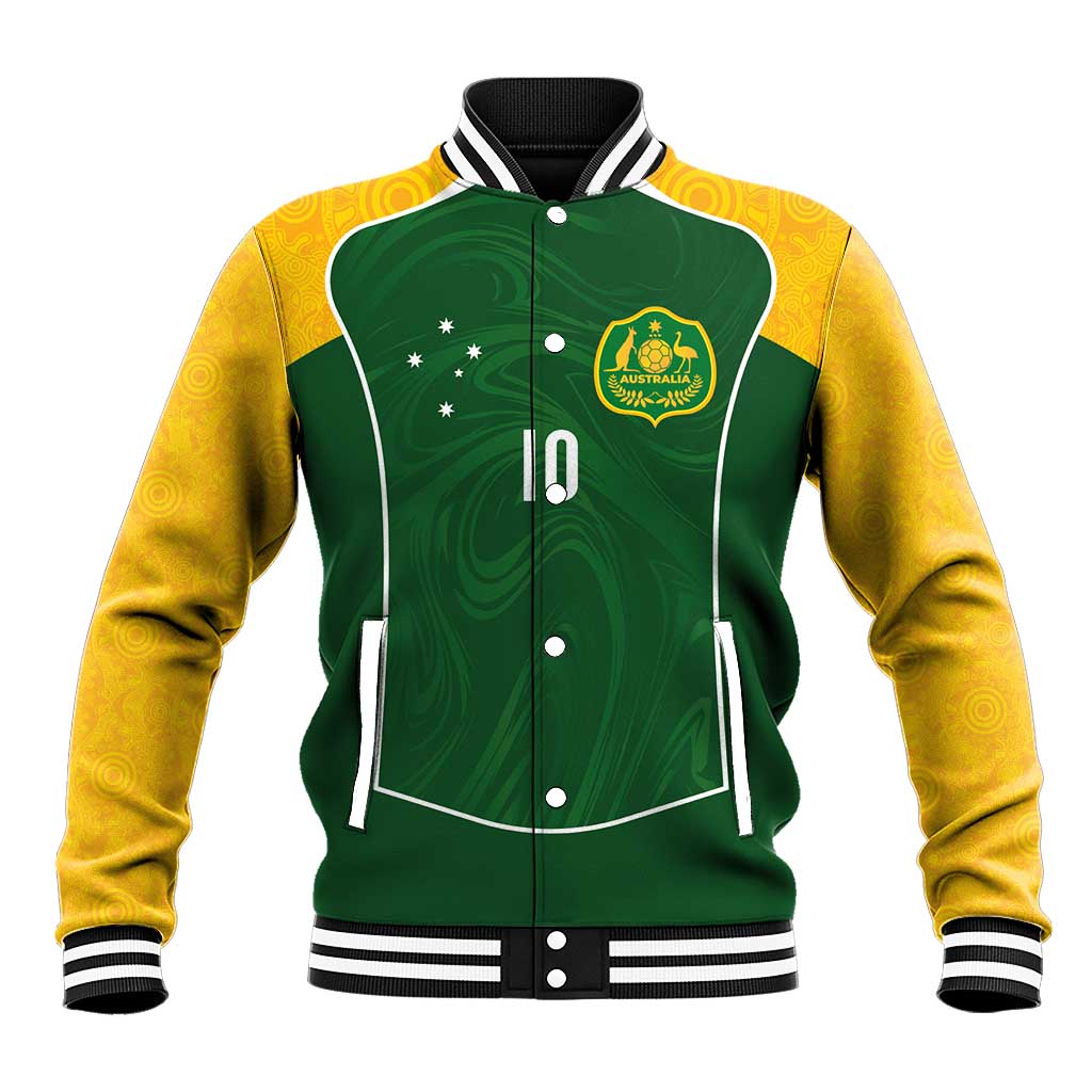 Custom Australia Football Baseball Jacket Aboriginal Pattern Sporty Style-Green Color - Aussie Hoodie