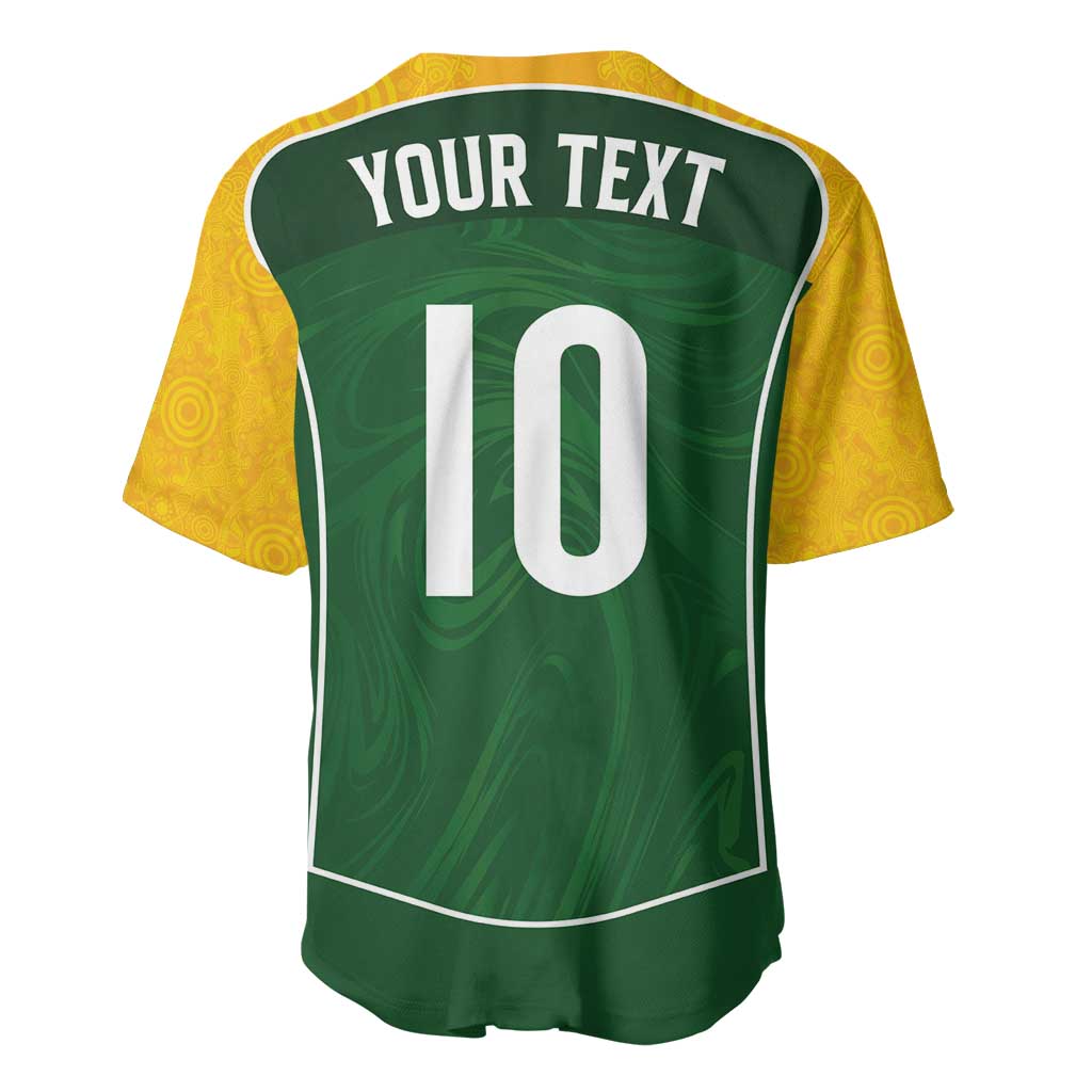 Custom Australia Football Baseball Jersey Aboriginal Pattern Sporty Style-Green Color - Aussie Hoodie