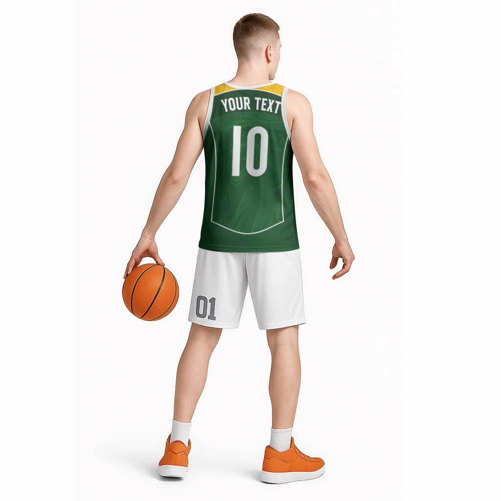 Custom Australia Football Basketball Jersey Aboriginal Pattern Sporty Style-Green Color - Aussie Hoodie