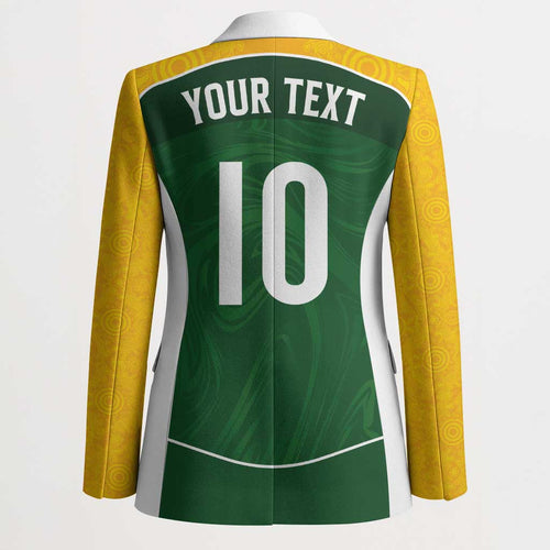 Custom Australia Football Blazer Aboriginal Pattern Sporty Style-Green Color - Aussie Hoodie