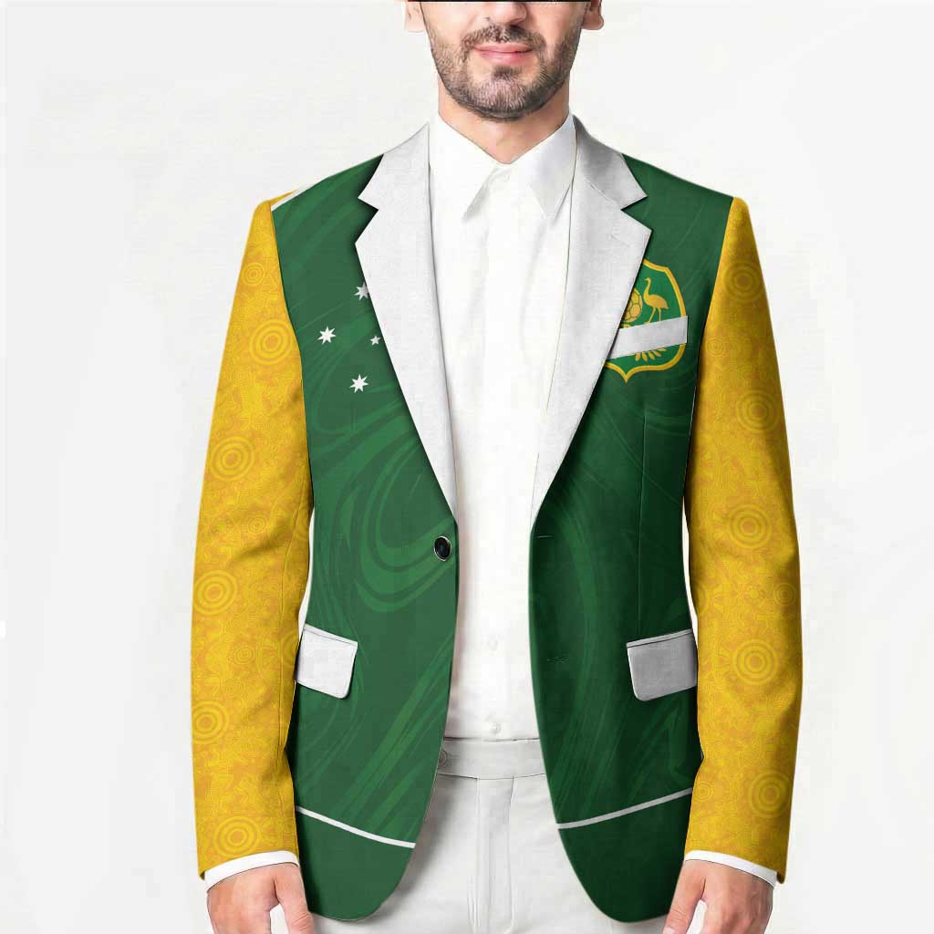 Custom Australia Football Blazer Aboriginal Pattern Sporty Style-Green Color - Aussie Hoodie