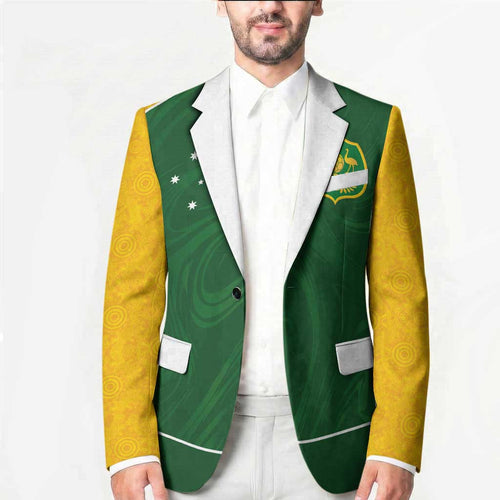 Custom Australia Football Blazer Aboriginal Pattern Sporty Style-Green Color - Aussie Hoodie