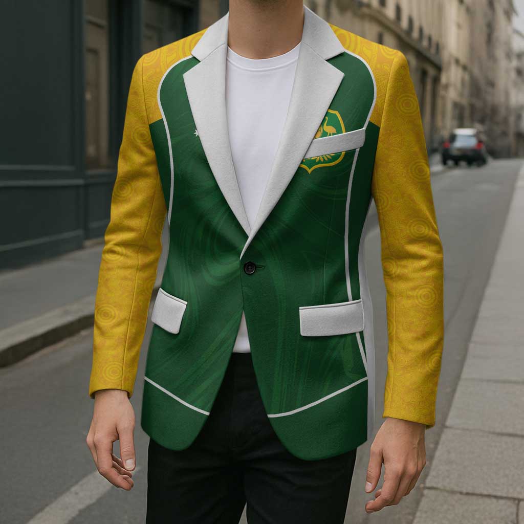 Custom Australia Football Blazer Aboriginal Pattern Sporty Style-Green Color - Aussie Hoodie