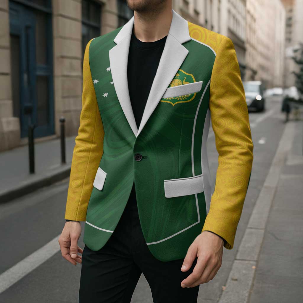 Custom Australia Football Blazer Aboriginal Pattern Sporty Style-Green Color - Aussie Hoodie