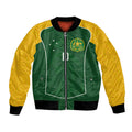 Custom Australia Football Bomber Jacket Aboriginal Pattern Sporty Style-Green Color - Aussie Hoodie