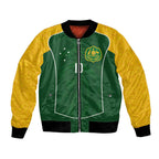 Custom Australia Football Bomber Jacket Aboriginal Pattern Sporty Style-Green Color - Aussie Hoodie