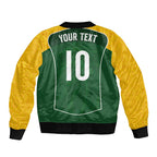 Custom Australia Football Bomber Jacket Aboriginal Pattern Sporty Style-Green Color - Aussie Hoodie