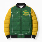 Custom Australia Football Bomber Puffer Jacket Aboriginal Pattern Sporty Style-Green Color - Aussie Hoodie