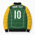 Custom Australia Football Bomber Puffer Jacket Aboriginal Pattern Sporty Style-Green Color - Aussie Hoodie