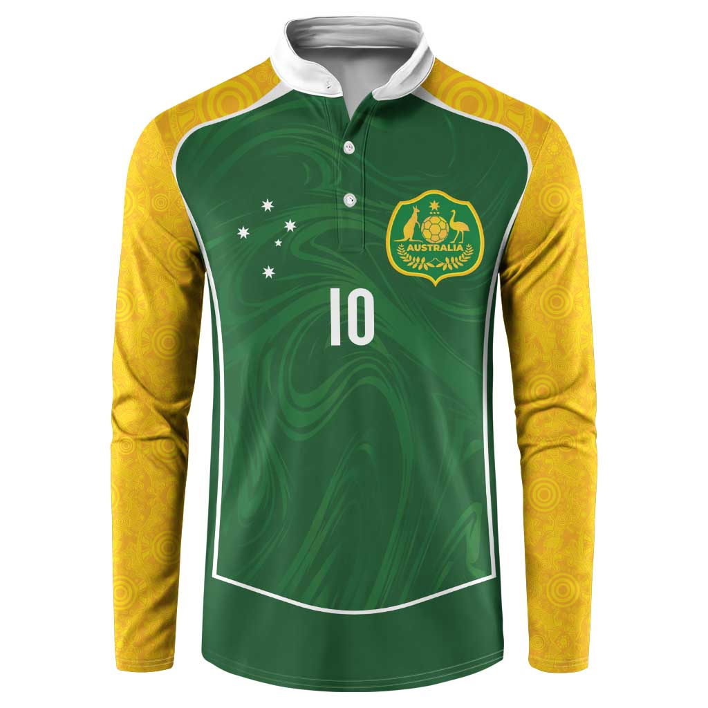 Custom Australia Football Button Sweatshirt Aboriginal Pattern Sporty Style-Green Color - Aussie Hoodie