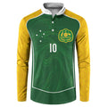 Custom Australia Football Button Sweatshirt Aboriginal Pattern Sporty Style-Green Color - Aussie Hoodie