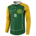 Custom Australia Football Button Sweatshirt Aboriginal Pattern Sporty Style-Green Color - Aussie Hoodie