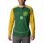 Custom Australia Football Button Sweatshirt Aboriginal Pattern Sporty Style-Green Color - Aussie Hoodie