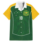 Custom Australia Football Hawaiian Shirt Aboriginal Pattern Sporty Style-Green Color - Aussie Hoodie