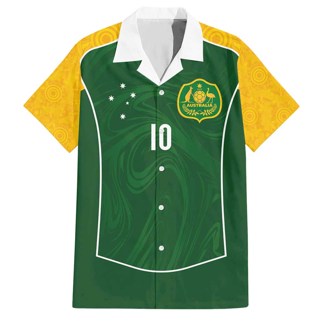 Custom Australia Football Hawaiian Shirt Aboriginal Pattern Sporty Style-Green Color - Aussie Hoodie