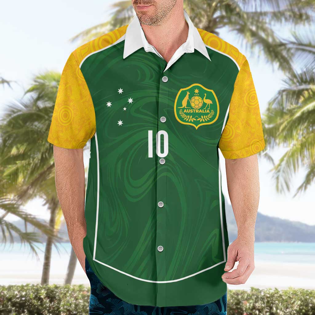 Custom Australia Football Hawaiian Shirt Aboriginal Pattern Sporty Style-Green Color - Aussie Hoodie