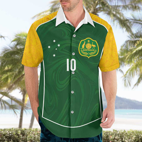 Custom Australia Football Hawaiian Shirt Aboriginal Pattern Sporty Style-Green Color - Aussie Hoodie