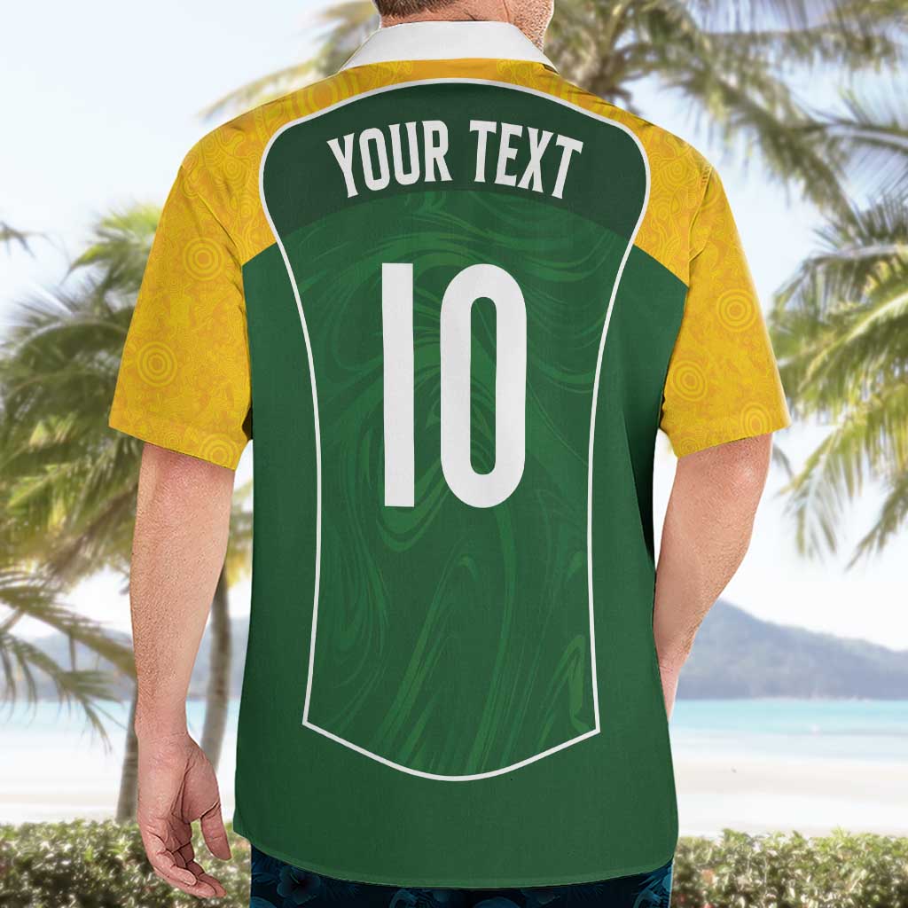 Custom Australia Football Hawaiian Shirt Aboriginal Pattern Sporty Style-Green Color - Aussie Hoodie