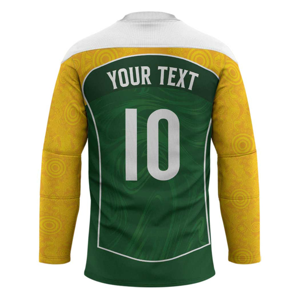 Custom Australia Football Hockey Jersey Aboriginal Pattern Sporty Style-Green Color - Aussie Hoodie