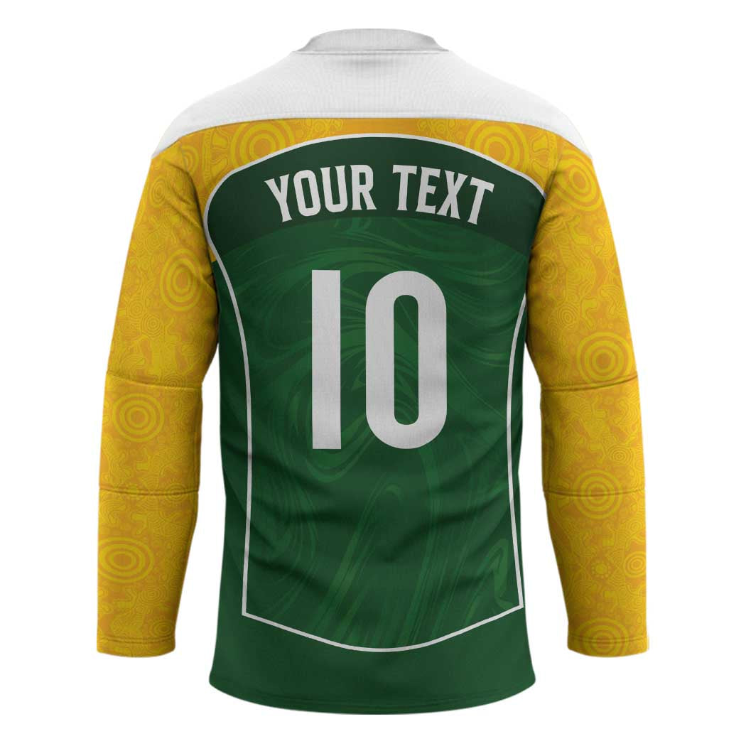 Custom Australia Football Hockey Jersey Aboriginal Pattern Sporty Style-Green Color - Aussie Hoodie