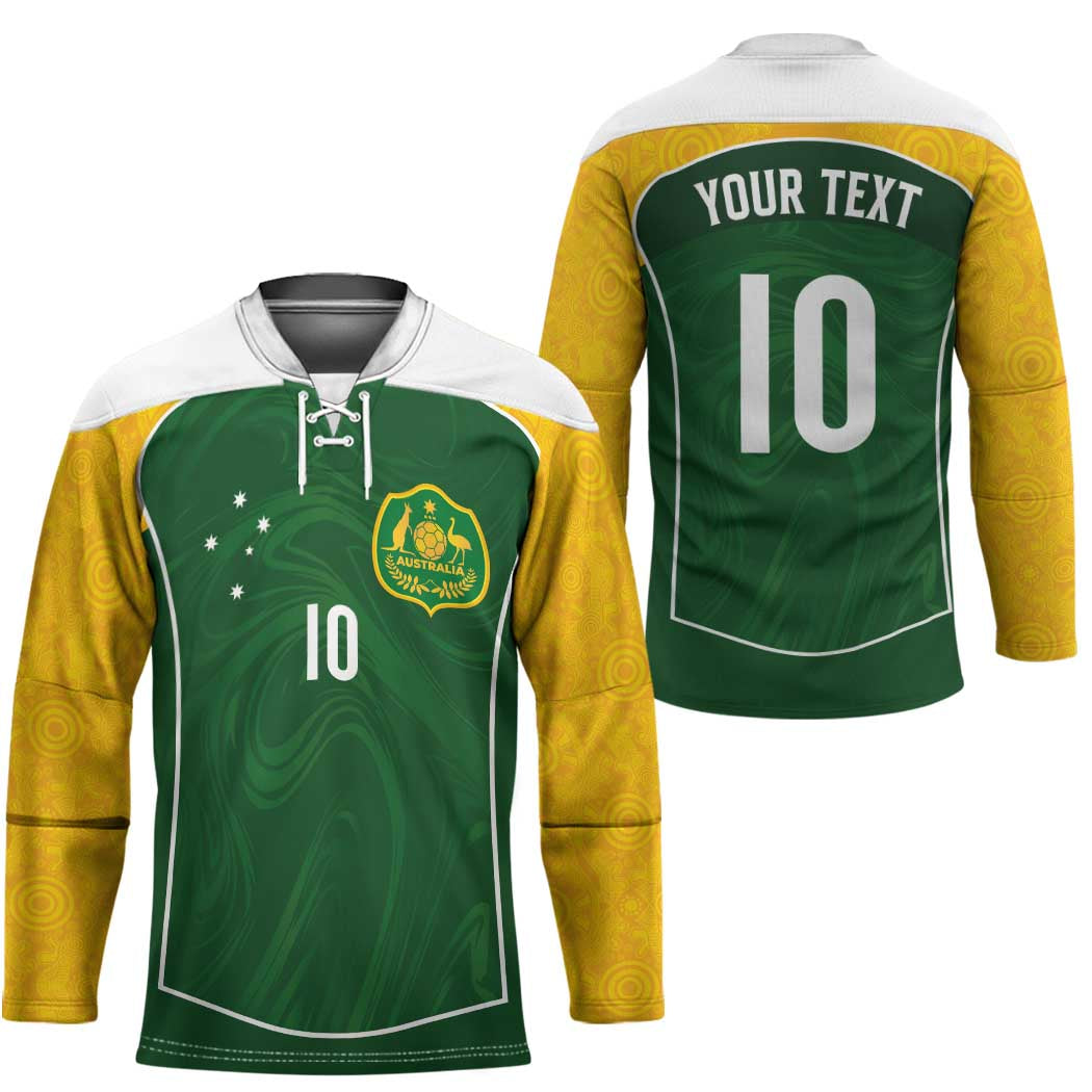 Custom Australia Football Hockey Jersey Aboriginal Pattern Sporty Style-Green Color - Aussie Hoodie